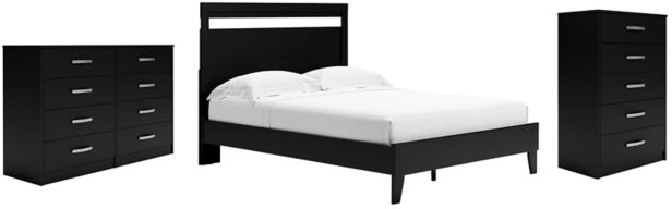 Signature Design by Ashley® Finch 3-Piece Black Queen Panel Bed Set-0