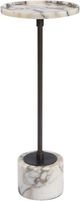 Uttermost® Brunson White Marble Drink Table with Dark Bronze Accent-0