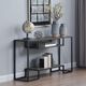 ACME Furniture Idella Rustic Oak Sofa Table with Black Base-2