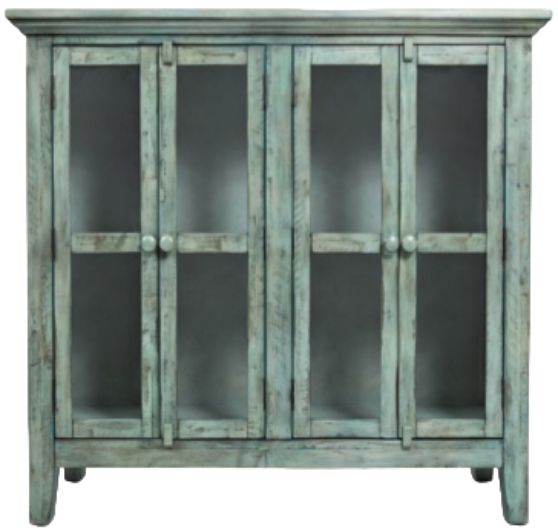 Jofran Inc. Rustic Shores Surfside Blue 4-Door Accent Cabinet-1