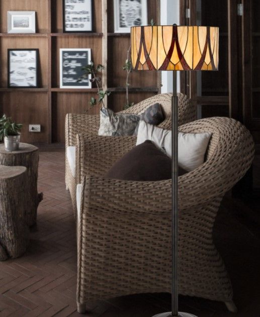 Cal® Lighting & Accessories Tiffany Antique Bronze Floor Lamp-2
