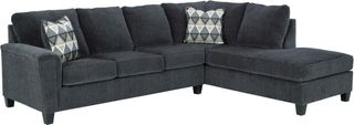 Signature Design by Ashley® Abinger 2-Piece Smoke Right-Arm Facing Full Sofa Sleeper Sectional and Chaise