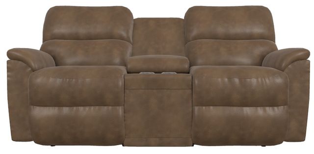 La-Z-Boy® Brooks Ash Manual Reclining Loveseat with Console-1