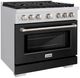 ZLINE Paramount 36" Stainless Steel Pro Style Dual Fuel Range with Black Matte Door-2