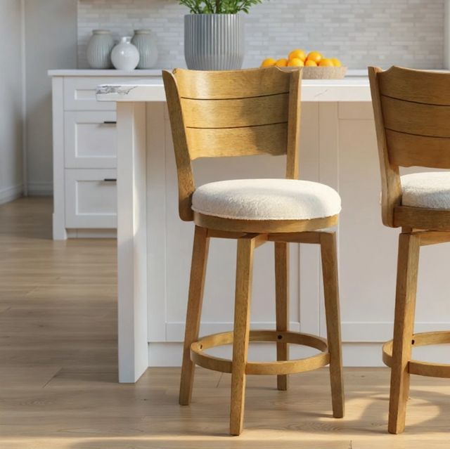 Armen Living Winsley Amber Stone/White Counter Stool-1
