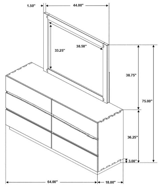 Coaster® Winslow Smoked Walnut Dresser and Mirror-2