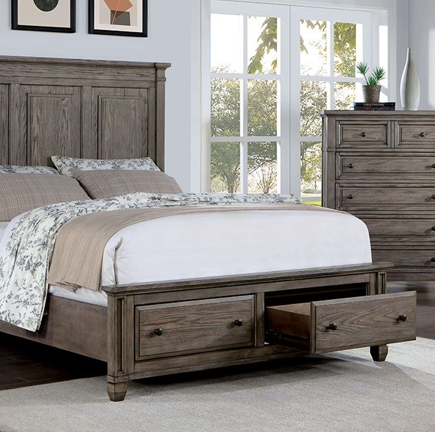 Furniture of America® Durango Warm Gray Queen Panel Bed-1