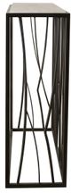 Uttermost® Reed Ivory Travertine Top Console Table with Dark Iron Base-4