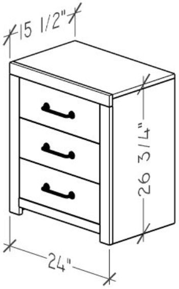Perdue Woodworks 66,000 Essential White Drawer Nightstand-2