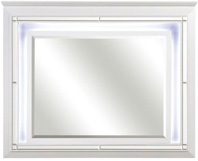 Homelegance® Allura White Mirror with LED Lighting-0