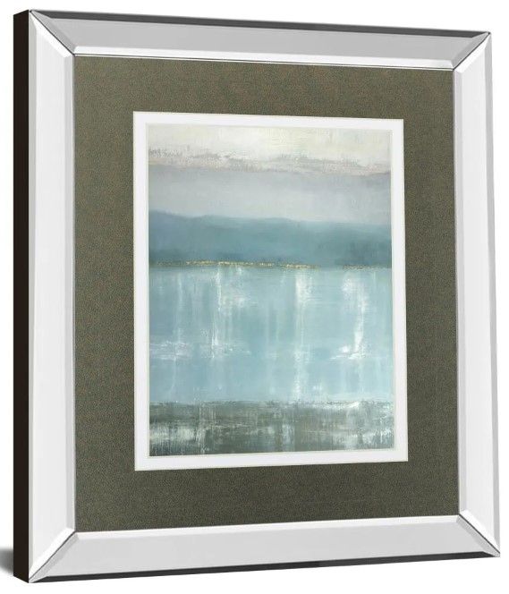 Classy Art Twilight Blues by Caroline Gold Mirror Framed Wall Art-1