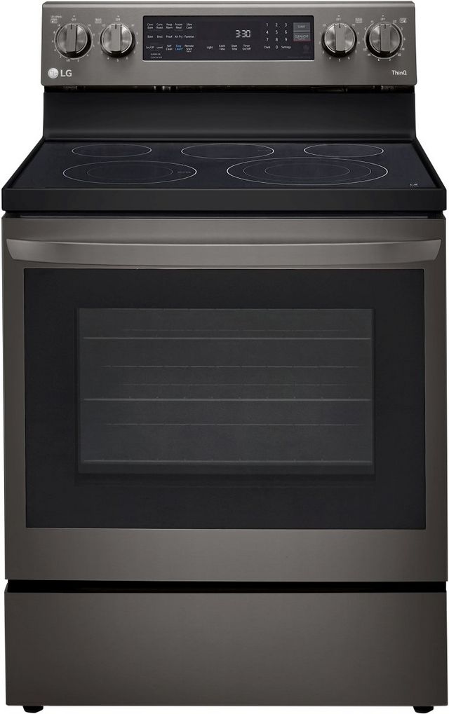 LG 30" PrintProof™ Black Stainless Steel Freestanding Electric Smart Range with Air Fry