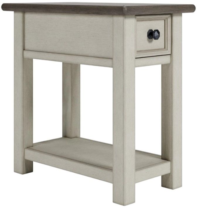 Signature Design by Ashley® Bolanburg Gray End Table with Antique White Base