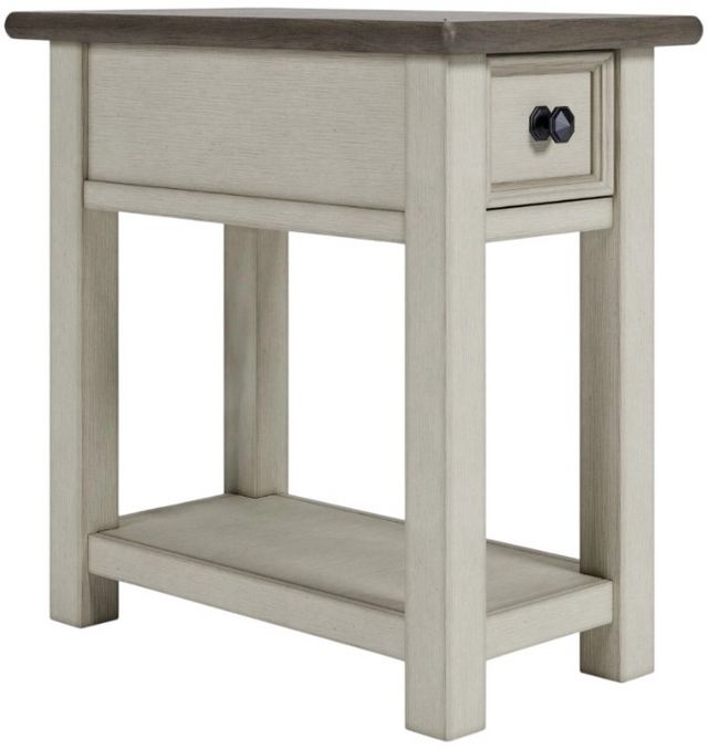 Signature Design by Ashley® Bolanburg Gray End Table with Antique White Base