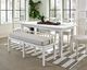 Universal Explore Home™ Modern Farmhouse Finn Coconut Metal/Picket Fence Dining Bench-1