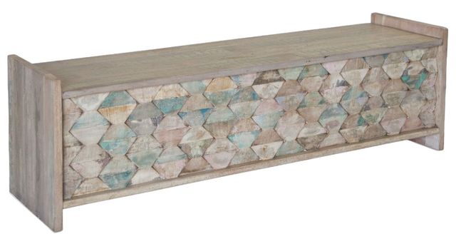 Home Trends & Design Ibiza Vintage Teal Storage Bench-0
