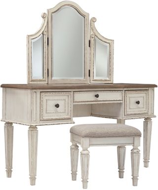 Signature Design by Ashley® Realyn Vanity/Mirror/Stool Set