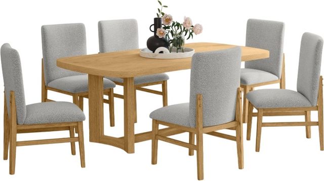 Elements International Portland 7-Piece Gray/Natural Dining Set-0