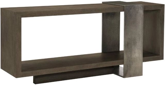 Bernhardt Linea Cerused Charcoal/Textured Graphite Console Table-0