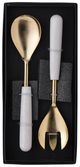 A & B Home Gold/White Banswara Salad Server-1
