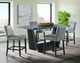 Elements International Beckley 5-Piece Black/Gray/Meridian Counter Dining Set-2