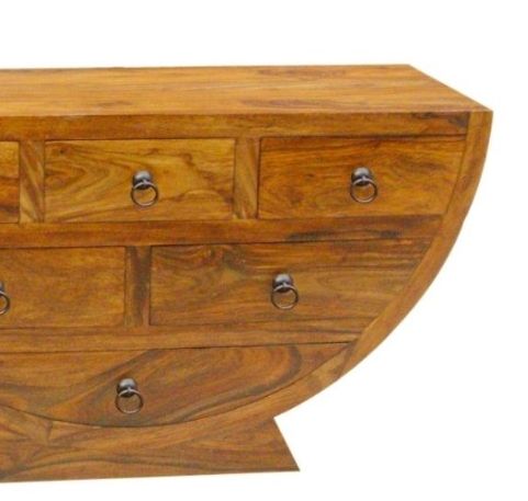 Jaipur Furniture Ganga Range Brown 6-Drawer Half Round Bowl-1