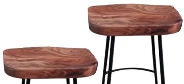 StyleCraft 2-Piece Black/Brown Bar Stool Set-1