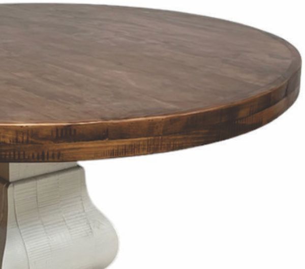 Million Dollar Rustic Dark Brown 48"W Round Table with White base-1
