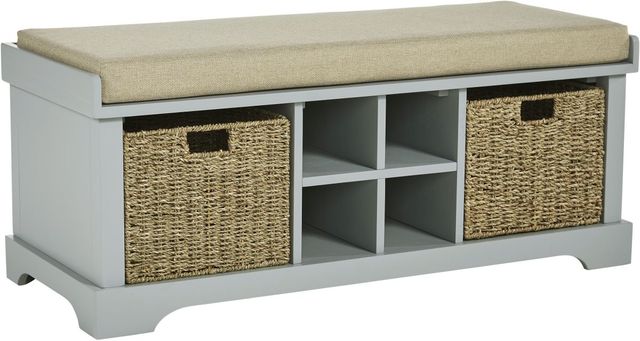 Signature Design by Ashley® Dowdy Beige/Gray Storage Bench-0