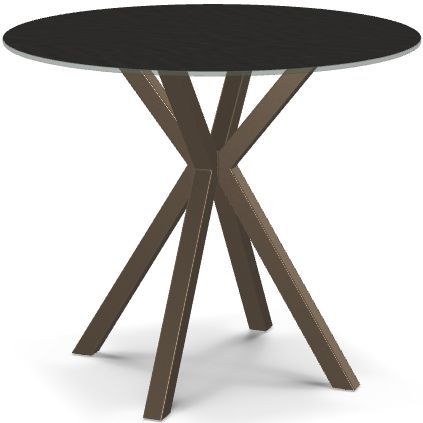Amisco Customizable Asterisk Glass Top Round Counter-Height Table with Starburst Stand-0