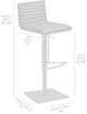 Armen Living Cafe Brushed Stainless Steel/Gray/Walnut Adjustable Swivel Bar Stool-4