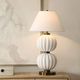 Uttermost® Irena Glossy White Table Lamp with Antique Brass Accents-1