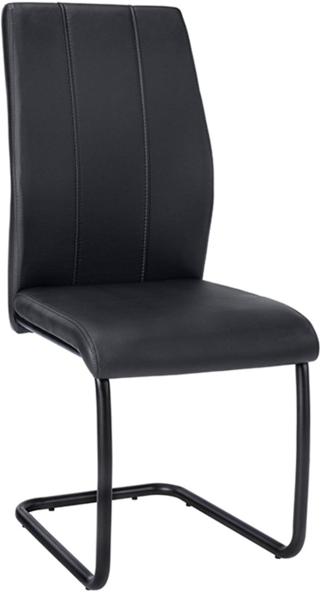Monarch Specialties Inc. 2-Piece Black Side Chair Set with Black U-Shaped Bases-0