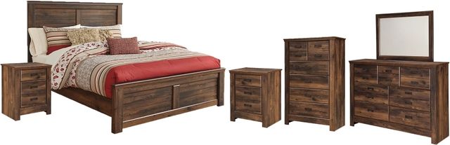 Signature Design by Ashley® Quinden 6-Piece Dark Brown King Panel Bed Set-0