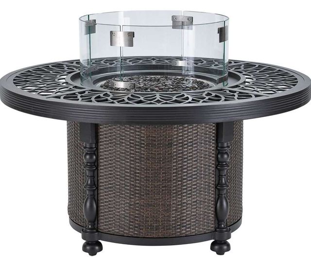 Lane Venture® Hemingway Islands Black Truffle 48" Round Gas Fire Pit-2