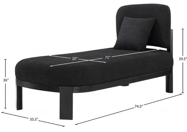 Meridian Furniture Maybourne Black Boucle Fabric Bench-3