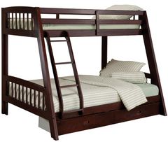 HH2 Home Rockdale Espresso Full/Twin Bunk Bed with Ladder
