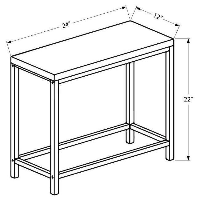 Monarch Specialties Inc. Grey Blue Tile Top Accent Table with Hammered Silver Base-3