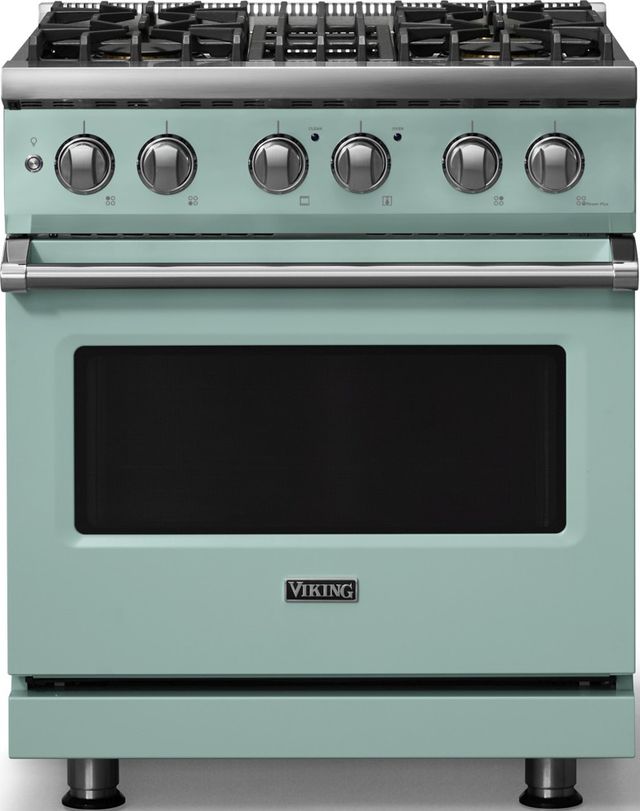 Viking® 5 Series 30" Splah Pro Style Dual Fuel (NG) Range with Polished Chrome Trim-0