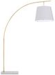 Currey & Company Cloister Antique Brass/White Large Floor Lamp-1