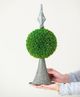 A & B Home Green Faux Boxwood Topiary Ball on Metal Spire-3