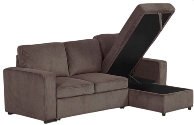 Furniture of America® Yves 2-Piece Brown L-Shape Sectional-2