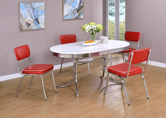 Coaster® Retro 5-Piece Dining Table Set-1