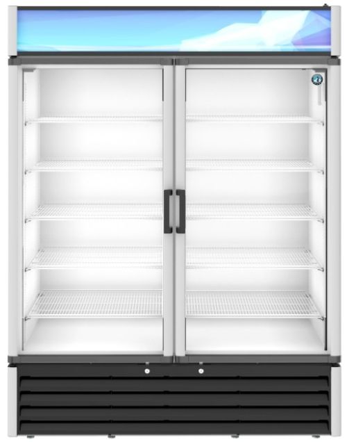 Hoshizaki 60" 42.6 Cu. Ft. Silver Painted Aluminum Two Section Glass Door Merchandiser Refrigerator-0
