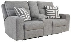 Signature Design by Ashley® Biscoe Pewter Power Reclining Loveseat
