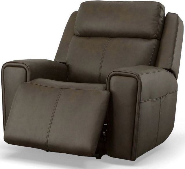 Flexsteel® Barnett Chocolate Power Recliner with Power Headrest and Lumbar-2