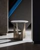 Universal Explore Home™ Op Art Gray End Table with Aged Pewter Base-1