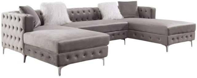 Furniture of America® Ciabattoni  4-Piece Gray Double Chaise Sectional-1