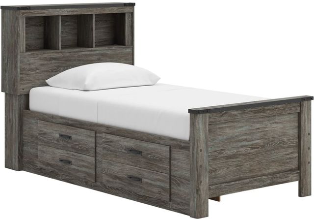 Signature Design by Ashley® Frandern Gray Twin Bookcase Panel Bed with Storage-4