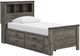 Signature Design by Ashley® Frandern Gray Twin Bookcase Panel Bed with Storage-4